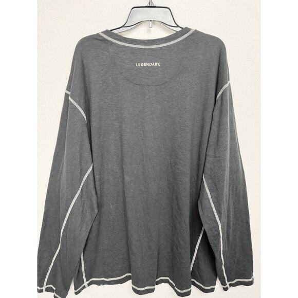 Legendary Whitetail Men's Black Henley Shirt Long Sleeve 1/4 Button Up 4XT - Picture 6 of 13
